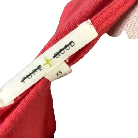 Anthropologie Pure + Good Becka Tank Top Surplice Jersey Drawstring‎ Red Size XS - Picture 8 of 8